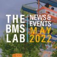 Newsletter banner with the BMS Lab on one side and news and events May 2022 on the other, with a fair in the background.
